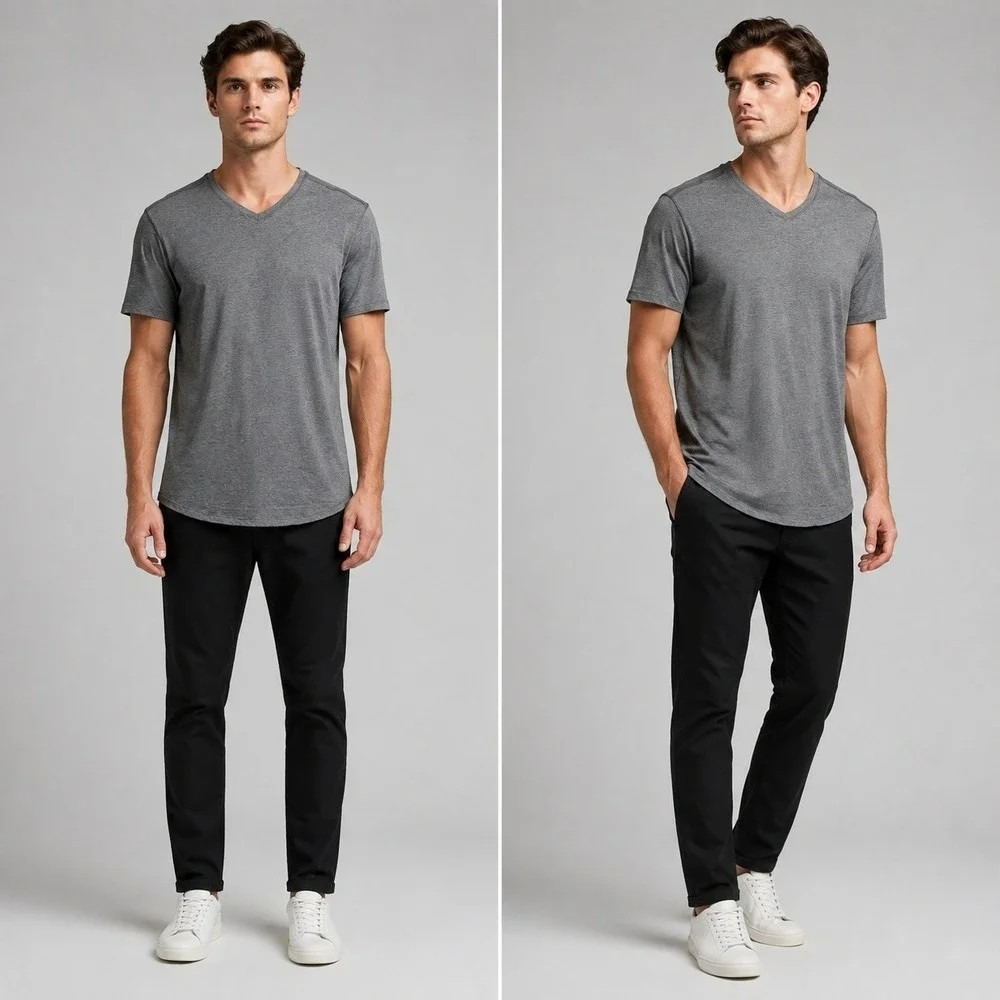 Lululemon V-Neck Short Sleeve T-Shirt in Grey